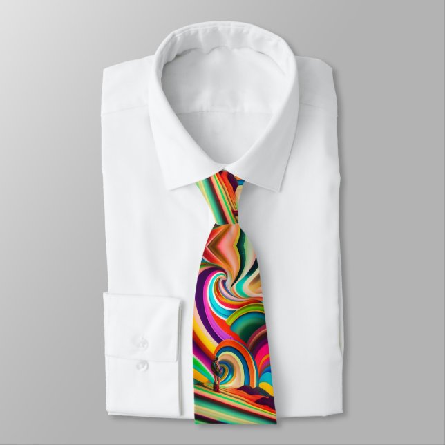 Cravate T-shirt Bonnaroo Art Abstrait | Moderne Coloré (Attaché)