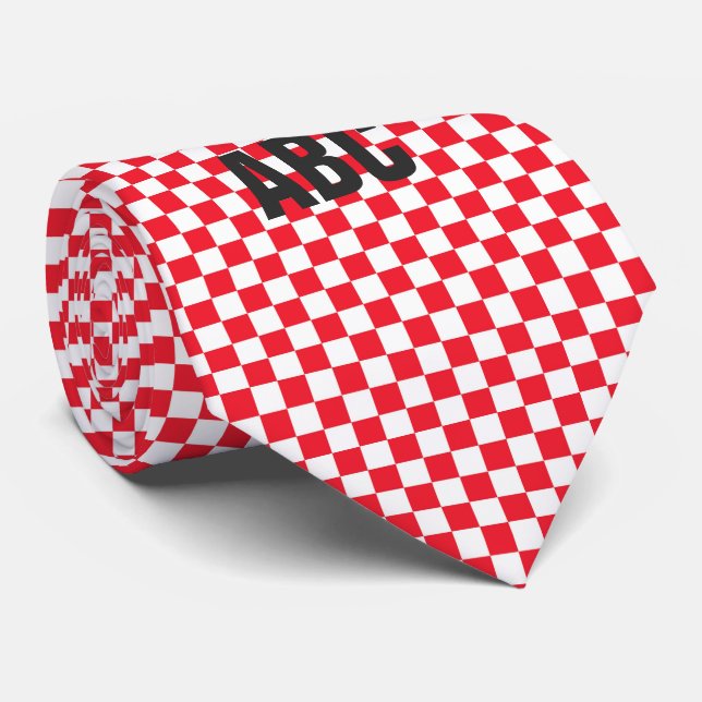 Cravate Tableau de contrôle rouge et blanc (Roulé)