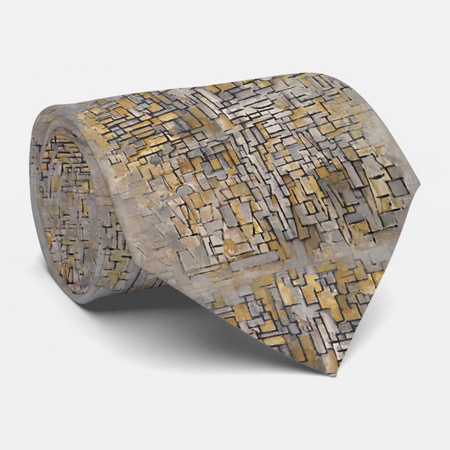 Cravate Tableau n° 2 de Piet Mondrian, Composition n° VII (Roulé)