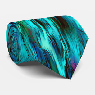 Cravate taches flashy du bleu au cyan, et taches rouges