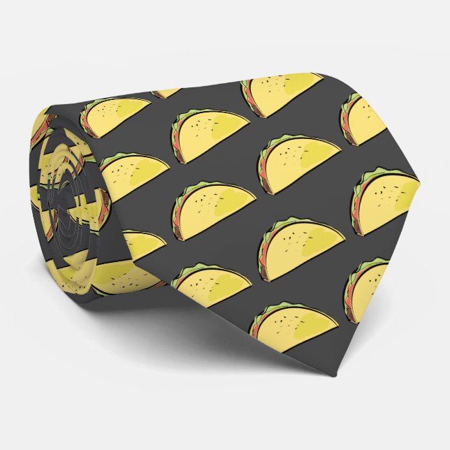 Cravate Taco Motif gris foncé (Roulé)