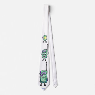 Cravate Talkies-walkies, animés, amusement, vert