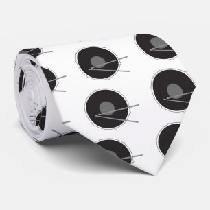 Cravate Tambours Batteur Noir et Blanc Musique Rock Cool