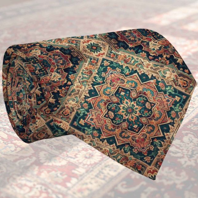 Cravate Tapis Designer Persan de Luxe | Foulard en faux so (Créateur téléchargé)