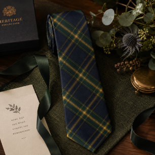 Cravate Tartan à carreaux bleu marine classique élégant éc