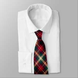 Cravate Tartan à carreaux rouge traditionnel vert