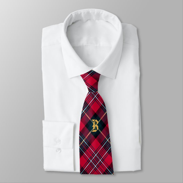 Cravate Tartan avec (ou sans) votre initiale (Attaché)