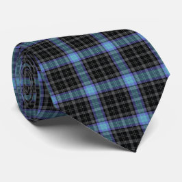 Cravate Tartan bleu clair gris noir