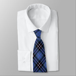Cravate Tartan bleu et noir écossais