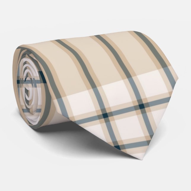 Cravate Tartan Brown clair (Roulé)