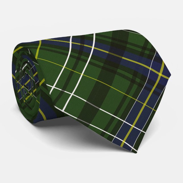 Cravate Tartan en vert (Roulé)