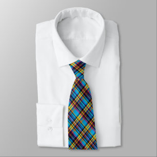 Cravate Tartan jaune bleu