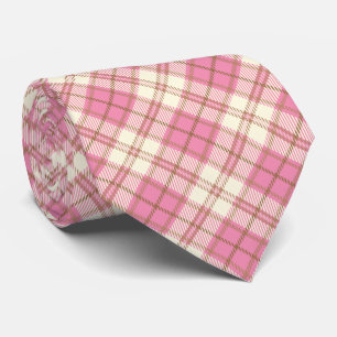 Cravate Tartan rose écossais Motif géométrique