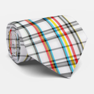 Cravate Tartan Rouge Blanc Bleu