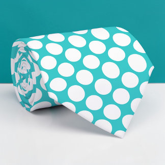 Cravate Teal Jumbo Polka Dots Custom Necktie