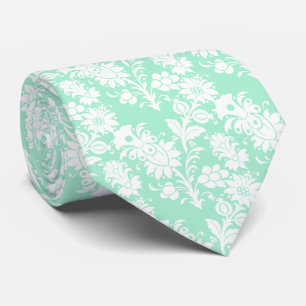 Cravate Tendance Néo Menthe Motif Floral pour les Garçons