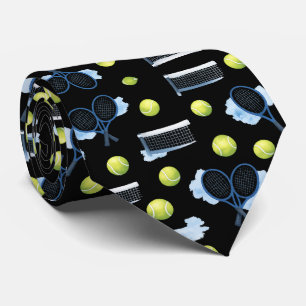 Cravate Tennis Fête des Pères Aquarelle Bleue