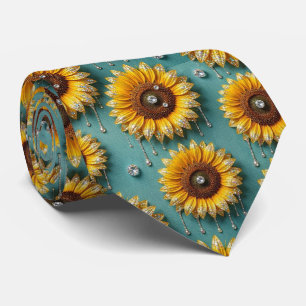 Cravate Tenue Décontractée   Tournesols et Diamants