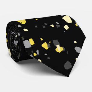 Cravate Terrazzo Gris Jaune Noir