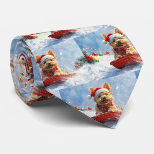 Cravate Terrier Australien en Luge Laissez-le Neiger Noël