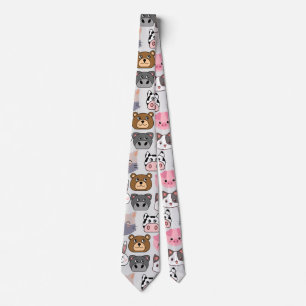Cravate tête de dessin motif.w off white BG