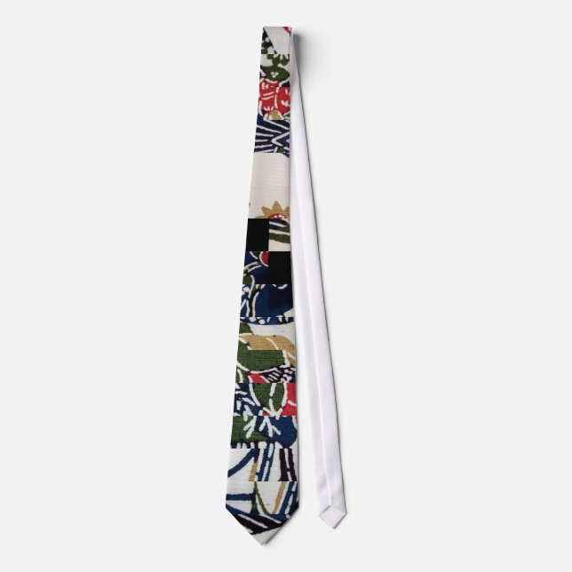 Cravate Textile japonais Kimono vintage (Bingata) (Devant)