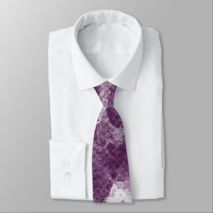 Cravate Texture aquarelle violet prune profond