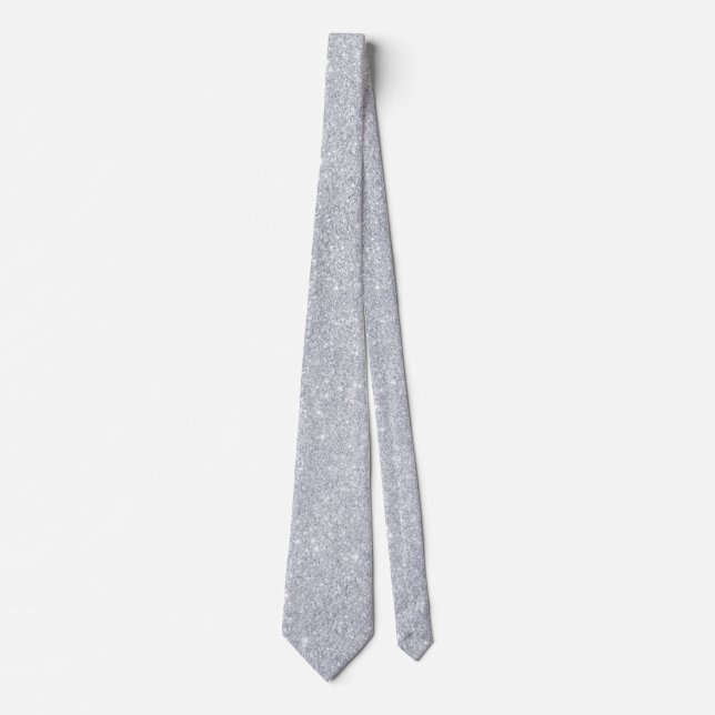 Cravate argentée scintillante