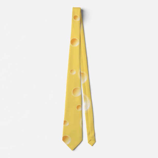 Cravate Texture de fromage suisse jaune (Devant)