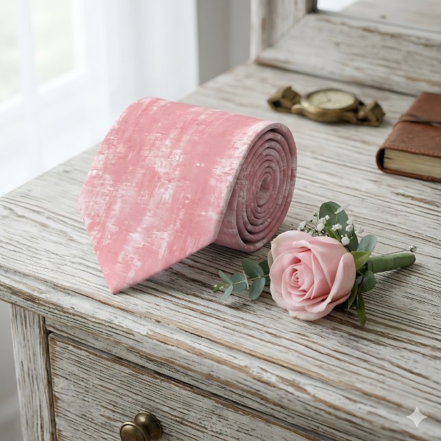 Cravate Texture Grunge Moderne Rose  (Créateur téléchargé)