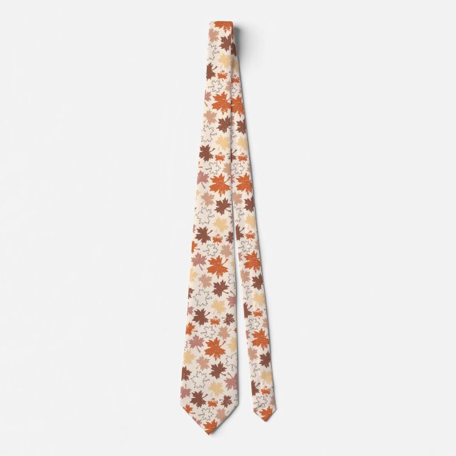 Cravate Thanksgiving jour design, automne feuilles naturel (Devant)
