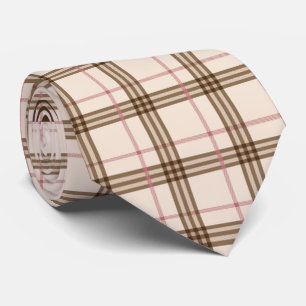 Cravate Thompson écossais écossais écossais beige brun 