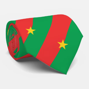 Cravate Tie à col du drapeau patriotique du Burkina Faso