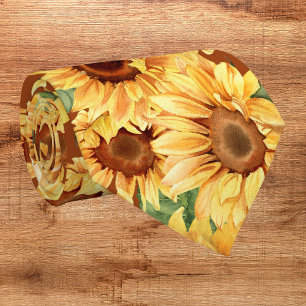 Cravate Tie à col tournesol jaune aquarelle ensoleillé