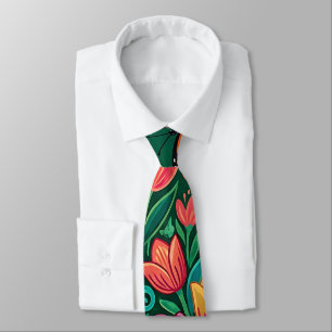 Cravate Tie à col tulipe papillon couleur abstraite