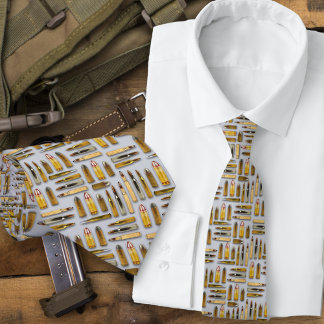 Cravate Tie à motif de cartouches de munitions noires