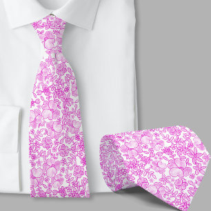 Cravate Tie à motif floral rose élégant