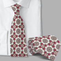 Tie à motif géométrique rouge artistique moderne