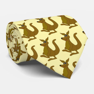 Cravate Tie à motif kangourou marron