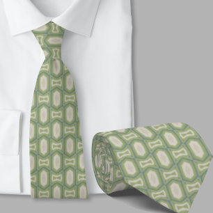 Cravate Tie à motif vert sauge artistique moderne