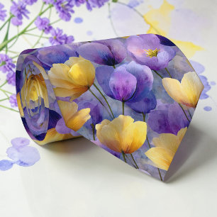 Cravate Tie à motifs floraux colorés de printemps
