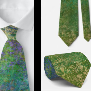 Cravate Tie abstrait couleur paon vert bleu