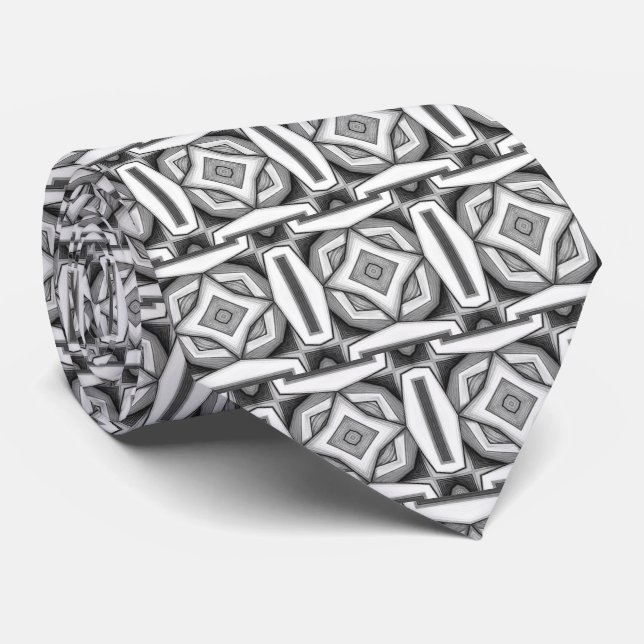 Cravate Tie de cou moderne monochrome abstrait (Roulé)