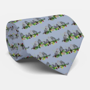 Cravate Tie de fête pour perroquet gris africain (bleu cla