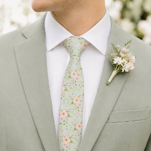 Cravate Tie de mariage floral à la prairie anglaise