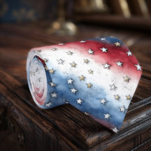 Tie du 4 juillet – motif étoile rouge blanc bleu