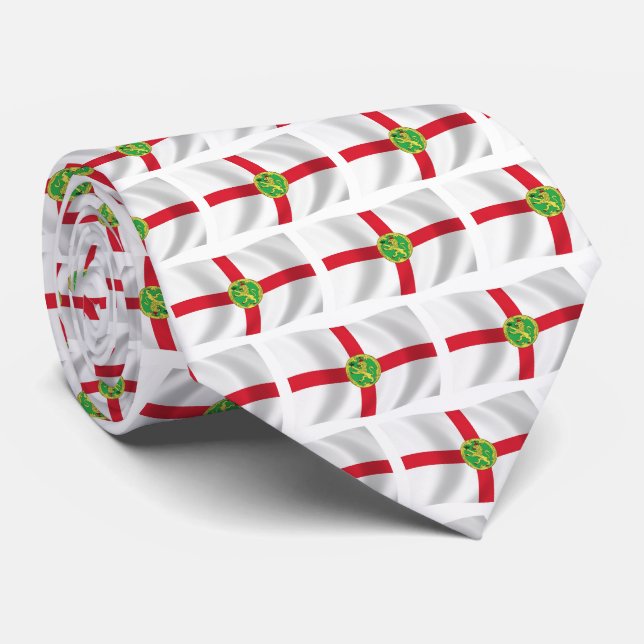 Cravate Tie du drapeau d'Aurigny (Roulé)