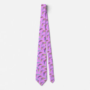 Cravate Tie Dye Animaux marins roses Dolphins Marlins