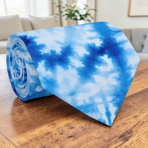 Cravate Tie-Dye Bleue Hippie des Années 60