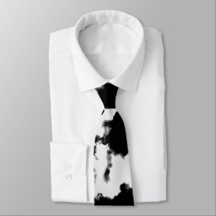 Cravate Tie Dye Noir et Blanc